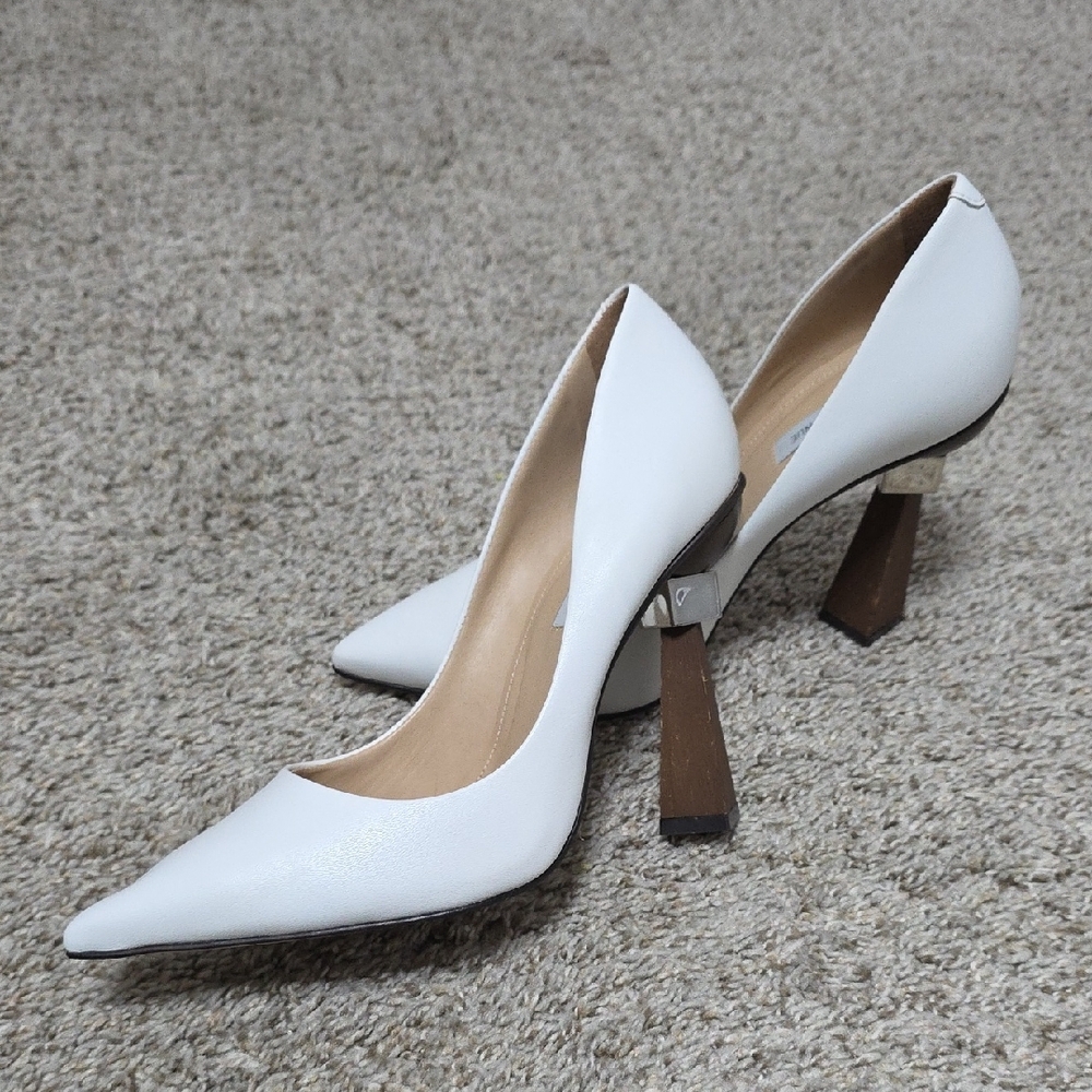White Leather Pumps - Picture 3 of 3